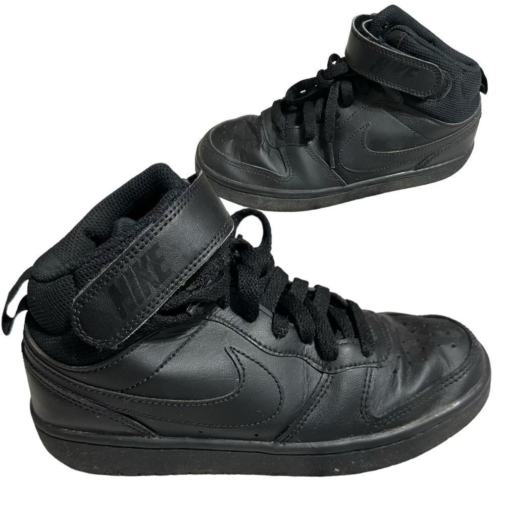 Nike Court Borough Mid 2‎ (GS) Youth Shoes Black/Black CD7782 001 Kids Sz 3.5